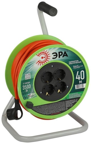 Удлинитель на катушке 4х40м с заземл. RP-4e-3x1.5-40m ПВС 3х1.5 | код Б0056103 | Эра