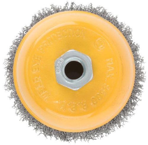 Кордщетка-чашка, гайка М14, волнистая проволока, нержавеющая сталь 100 мм | код 38843 | FIT фото 5