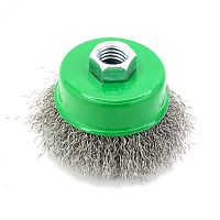 Щетка чашечная Д65xM14, ворс гофр нерж сталь 0,30 (13-037) | код EB-ISS1L | EuroBrush