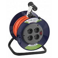 Удлинитель на пластик. катушке 4х30м без заземл. 6А IP20 ПВС 2х0.75 | код Б0043048 | Эра