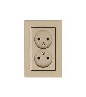 Розетка 2-я Karea RIZZ без заземл. крем Makel 88010017