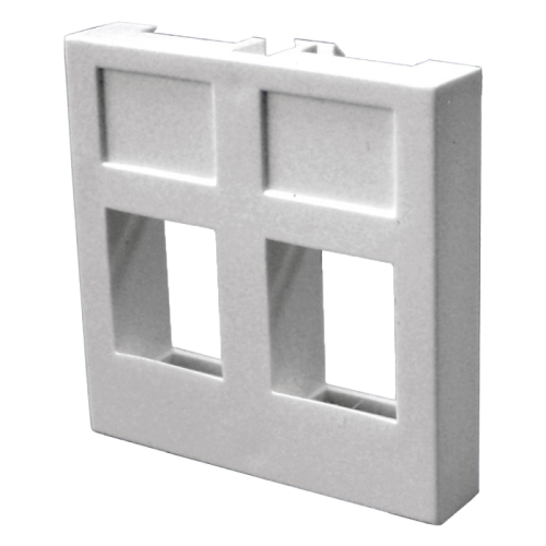 Вставка 45х45 на 2 кейстоуна без шторок, белая | код LAN-SIP-24R-WH | LANMASTER