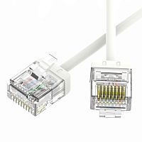 Патч-корд неэкранированный Ultra SLIM CAT6 U/UTP 4х2, 32 AWG, LSZH, белый, 0,2м | код RN6UU4502WH-32 | DKC