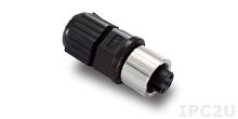 Разъем M12A-5P-IP68 Field-installable A-coded screw-in sensor connector, female | код 00-06005070 | MOXA