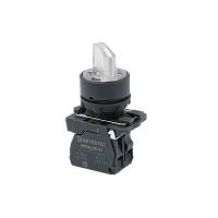 Переключатель на 3 положения с фиксацией и подсветкой, белый, 1NO, 220V AC/DC, IP65, пластик MTB5-AK31713 | код 137288 | MEYERTEC
