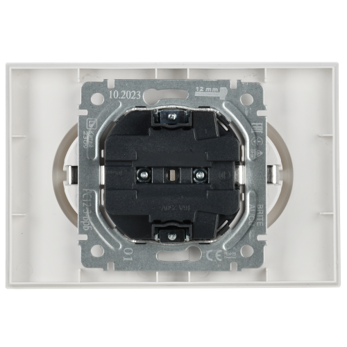 BRITE Розетка 2-местная с заземлением без защитных шторок 16А в сборе РС12-3-БрБ белый | код BR-R21-16-K01-F | IEK фото 6