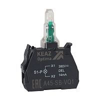 Световой блок OptiSignal D22 A45-SB-VQ3 зеленый 380 В AC с защитой от наводок ZBVQ3 | код 362255 | КЭАЗ
