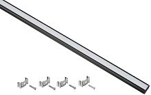 Профиль алюминиевый для светодиодной ленты 1712 накладной прямоугольный 2м с комплектом аксессуаров (опал) черный IEK | код LSADD1712-SET1-2-N1-1-K02 | IEK