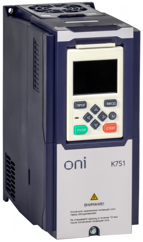 Преобразователь частоты K751 380В 3Ф 2,2кВт 5,6А со встроенным тормозом ONI | код K751-33-22NTM | ONI