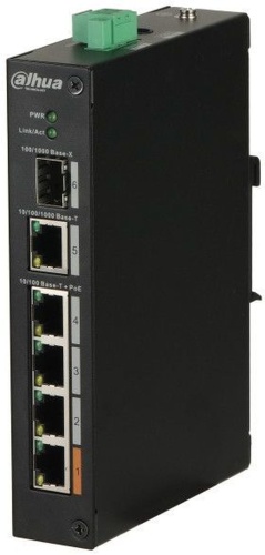 Коммутатор DH-PFS3106-4ET-60 4х100Мбит 1G 1SFP 3PoE+ 60Вт неуправляемый | код 1365854 | Dahua