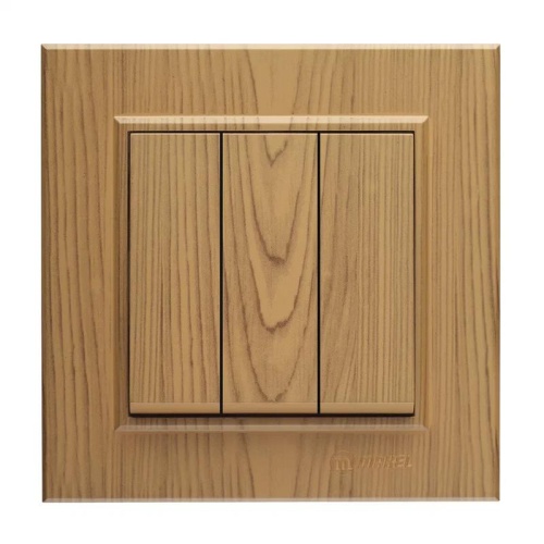 Выключатель 3-кл. СП Karea 10А IP20 дуб Makel 56101091