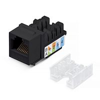 Вставка Keystone Jack RJ-45, 90 градусов, категория 5e, неэкранированная, заделка тип 110, цвет черный | код 505214 | WRLine