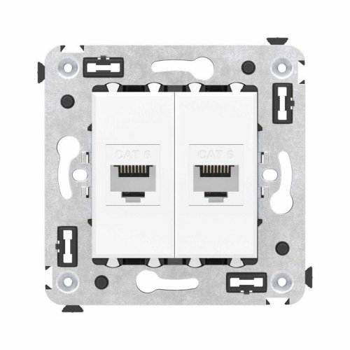 Avanti Компьютерная розетка RJ-45 без шторки в стену, кат.6 двойная, Белое облако | код 4400694 | DKC