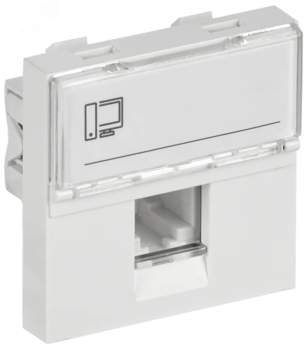 PRIMER РКИ-20-00-П-6 Розетка компьютерная RJ45 UTP кат.6 (2 модуля) белая IEK | код PR-KK40D-RI-0-2-1C06U-K01 | IEK