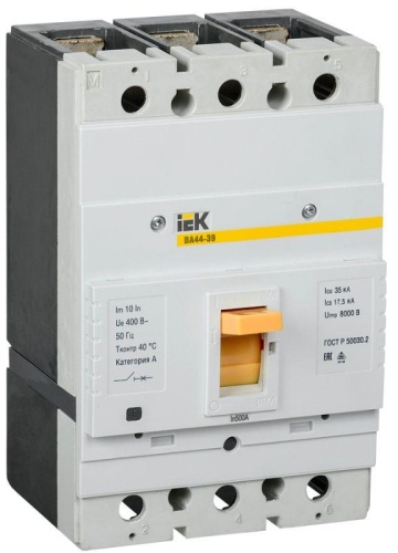 Выключатель автоматический 3п 500А 35кА ВА44-39 | код SVT50-3-0500-35 | IEK