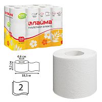 Бумага туалетная бытовая, спайка 24 шт., 2-х слойная, (24х18,5 м), LAIMA/ЛАЙМА, белая, 128719 | код 128719 | ЛАЙМА