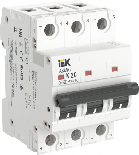 ARMAT Авт. выкл. M06N-DC 3P K 20А IEK | код AR-M06N-3-K020DC | IEK