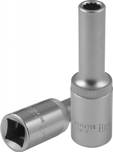 S04HD4708 Головка торцевая глубокая 12-гранная 1/2DR, 8 мм | код S04HD4708 | JONNESWAY