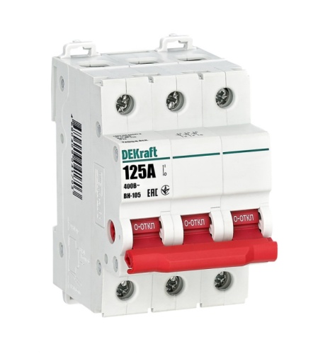 Выключатель-разъединитель 3Р 125А ВН-105 | код 17094DEK | DEKraft Выключатель-разъединитель 3Р 125А ВН-105 | код 17094DEK | DEKraft