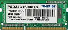 Память DDR3 4GB 1600MHz Patriot PSD34G160081S RTL PC3-12800 CL11 SO-DIMM 204-pin 1.5В single rank Ret | код 352757 | PATRIOT