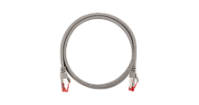 Коммутационный шнур NIKOMAX Slim Line S/FTP 4 пары, Кат.6a (Класс Ea), 500МГц, 2хRJ45/8P8C, T568B, заливной, с защитой защелки, многожильный, BC (чистая медь), 28AWG (7х0,127мм), LSZH нг(А)-HFLTx, серый, 1м | код NMC-PC4SA55B-010-SL-C-GY |