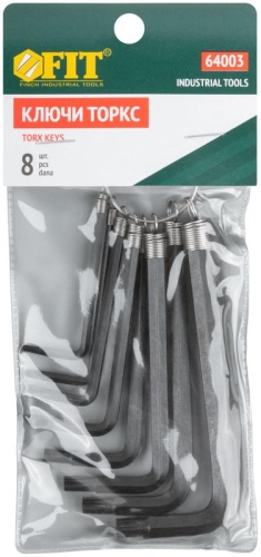 Ключи ''звездочки'' 8 шт CrV Т9-Т40 на кольце | код 64003 | FIT фото 3 Ключи ''звездочки'' 8 шт CrV Т9-Т40 на кольце | код 64003 | FIT фото 3
