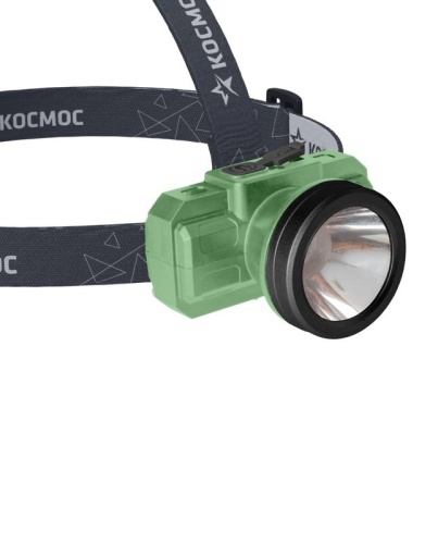Фонарь аккумуляторный налобный 2Вт LED Li-ion 14500 500мА.ч корпус ABS-пластик USB-шнур type C регулируемый эласт. ремешок | код KOC516Lit | КОСМОС