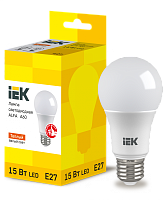 Лампа LED ALFA A60 груша 15Вт 230В 3000К E27 (6шт) IEK | код LLA-A60-15-230-30-E27-6 | IEK