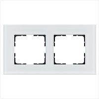 Рамка 2-постовая, стекло White Glass | код G1002GW | Jasmart