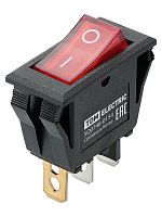 KCD3-101N/B 250В AC/DC, 1P, 15А, (3с), ON-OFF, черный корпус, красная клавиша, LED TDM | код SQ0746-0154 | TDM
