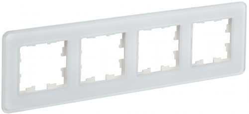 BRITE Рамка 4-мест. РУ-4-2-Бр стекло бел. RE IEK | код BR-M42-G-41-K01 | IEK