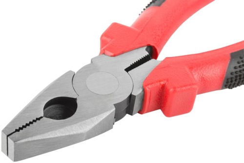 Плоскогубцы комбинированные ''Стандарт'' красно-черные пластиковые ручки, полированная сталь 180 мм | код 48180 | FIT фото 5