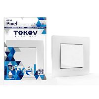 Выключатель 1-кл. СП Pixel 10А IP20 в сборе бел. | код TKE-PX-V1F-C01 | TOKOV ELECTRIC