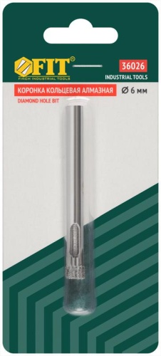 Коронка алмазная кольцевая для стекла/кафеля 6мм FIT 36026 фото 3