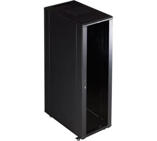 Шкаф 19 Business, 47U 800x1200, черный, передняя дверь стекло, задняя дверь распашная металл | код TWT-CBB-47U-8x12-G1 | TWT