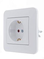 KARINA Розетка с защитой от детей керамика белая (10шт/120шт) | код 707-0288-124 | Lezard