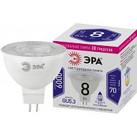 Лампа светодиодная STD LED Lense MR16-8W-860-GU5.3 GU5.3 8Вт линзованная софит холод. бел. свет | Код. Б0054940 | ЭРА