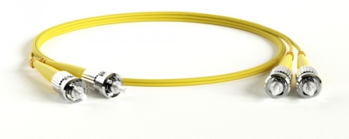 Патч-корд волоконно-оптический (шнур) SM 9/125 (OS2) ST/UPC-ST/UPC 2 мм duplex LSZH 10 м, Hyperline FC-D2-9-ST/UR-ST/UR-H-10M-LSZH-YL | код 244300 | Hyperline