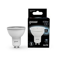 Лампа светодиодная Black 7Вт MR16 софит 4100К нейтр. бел. GU10 630лм | код 101506207 | GAUSS