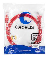 Cabeus PC-UTP-RJ45-Cat.5e-3m-RD Патч-корд U/UTP, категория 5е, 2xRJ45/8p8c, неэкранированный, красный, PVC, 3м | код 7684c | Cabeus