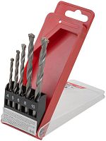 Набор сверл победитовых ударных, цилиндрический хвостовик, 5 шт (4-5-6-8-10 мм) | код 34580 | КУРС