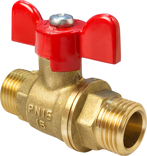 Кран шаровой латунный НР/НР ручка-бабочка. 3/4дюйм (72/18) | код VF.219.LB1.034 | VALFEX