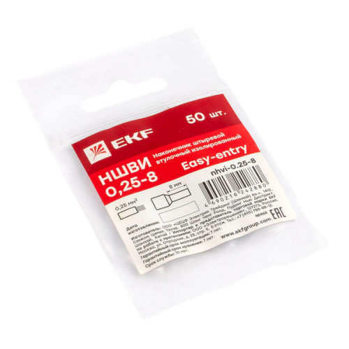 Наконечник штыревой втулочный НШвИ 0,25-8 (50шт,) | код nhvi-0.25-8 | EKF фото 3