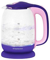 Чайник электрический Starwind SKG1513 1.7л. 2200Вт фиолетовый/розовый (корпус: стекло) | код 1464418 | STARWIND