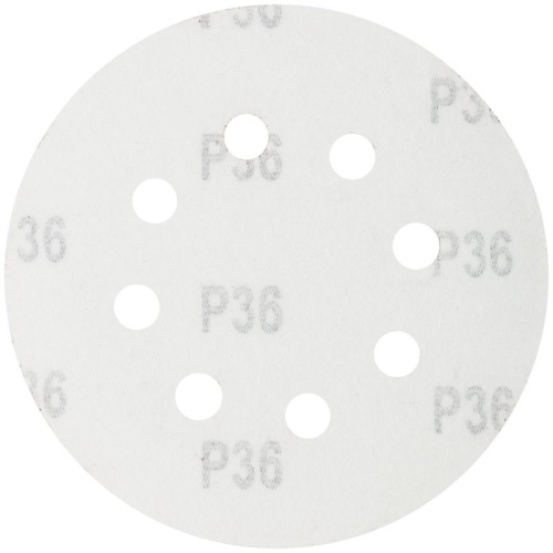 Круги шлифовальные с отверстиями (липучка), алюминий-оксидные, 125 мм, 5 шт Р 36 | код 39781 | FIT фото 2