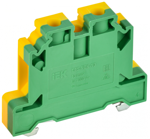 Колодка клеммная CTS-PEN земля 10мм2 желто-зеленая IEK | код YCT11-00-K52-010 | IEK