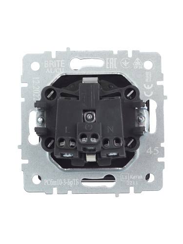 BRITE Розетка 1-местная с заземлением с защитными шторками и крышкой 16А IP20 РСбш10-3-БрТБ темная бронза | код BR-R16-16-K45 | IEK фото 3