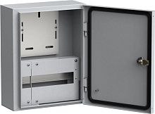 Распределительный шкаф ЩУРн, 12 мод., IP54, навесной, сталь, серая дверь, с клеммами | код. MKM22-N-12-54-Z | IEK