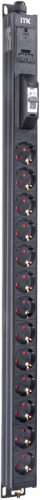 ITK BASE PDU PV0111 19U 1ф 16А 13SCHUKO 2,6м SCHUKO | код BS-PV12-13D-11 | ITK by IEK