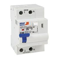 Устройство защиты от дугового пробоя с АВДТ и защ. от пов. напряж. OptiDin AFDD-40-22C40-A-У3 (2P, C40, 30mA, Uоткл 275В) | код 339091 | КЭАЗ